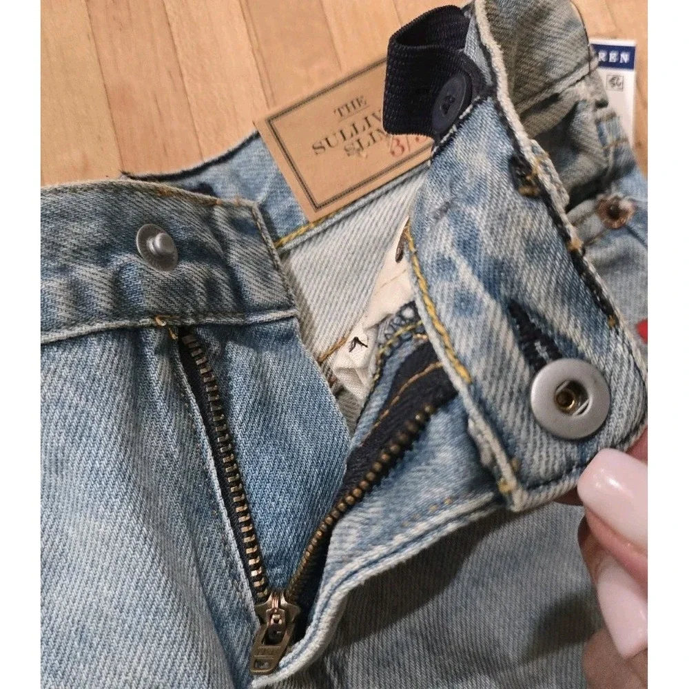 NWT Polo Ralph‎ Lauren Youth Boys RL 67 Denim Shorts Sz 3T Sullivan Slim Roll Up